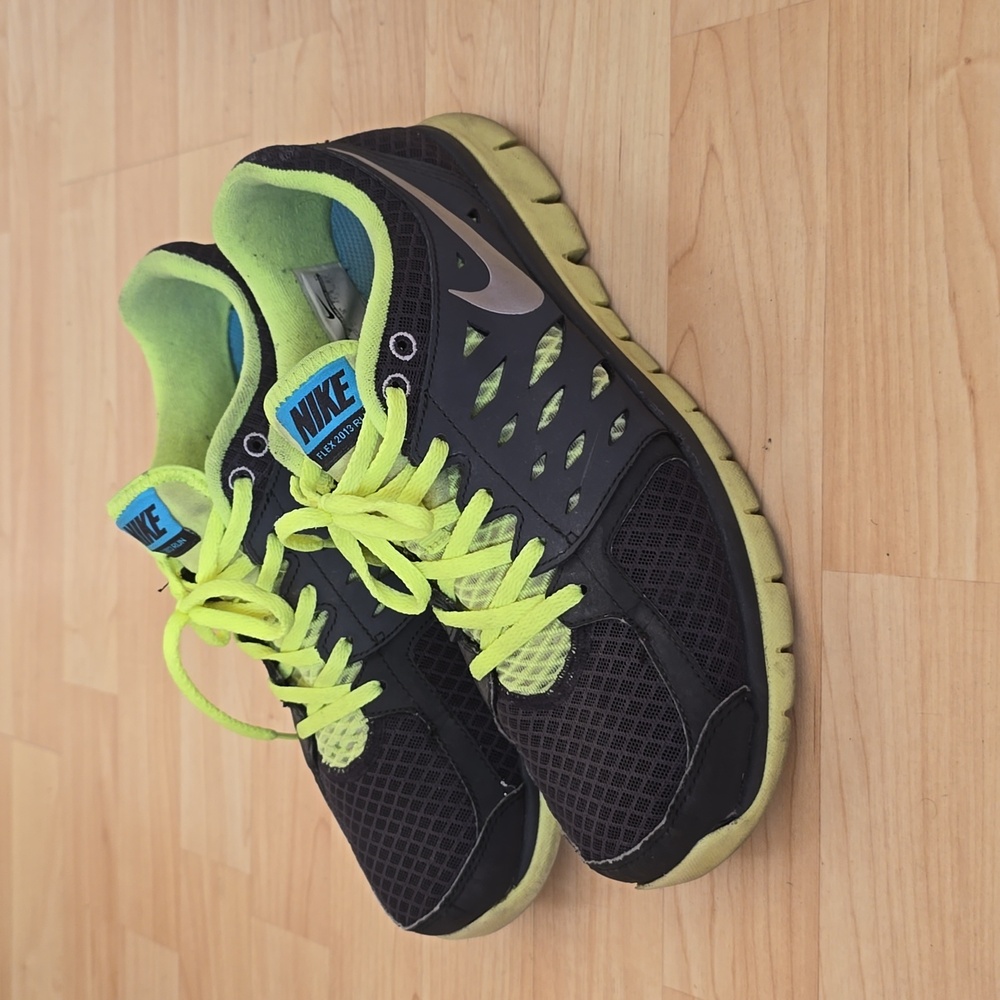 Nike Flex 2013 Run Grey/Volt Mens Running Shoes Size 9